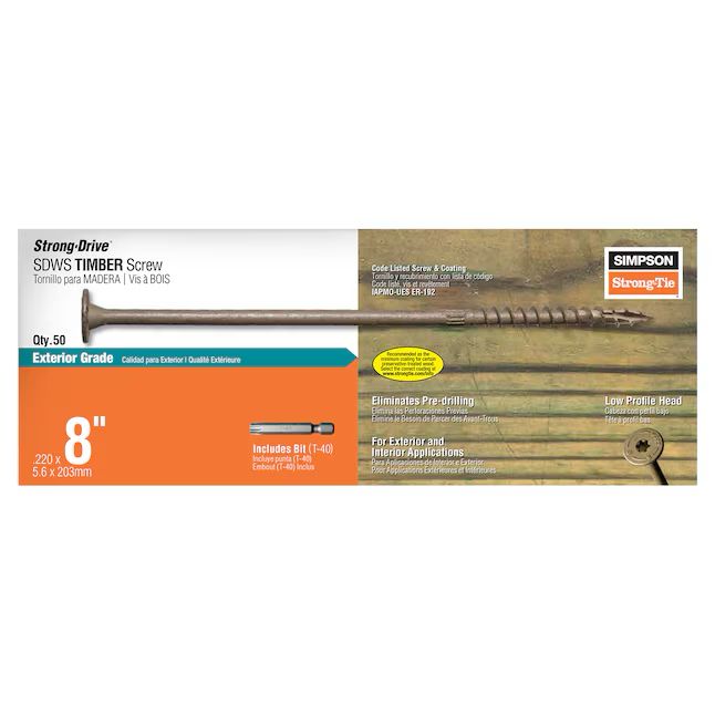 Simpson 8-in SDWS Timber Screws (50 Qty)