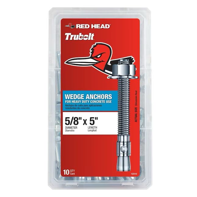 Red Head 5/8x5-in Concrete Wedge Anchors 10 -Pack