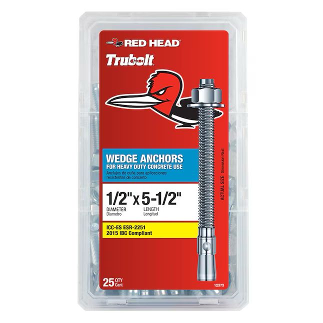 Red Head 1/2x5-1/2-in Concrete Wedge Anchors 25 -Pack