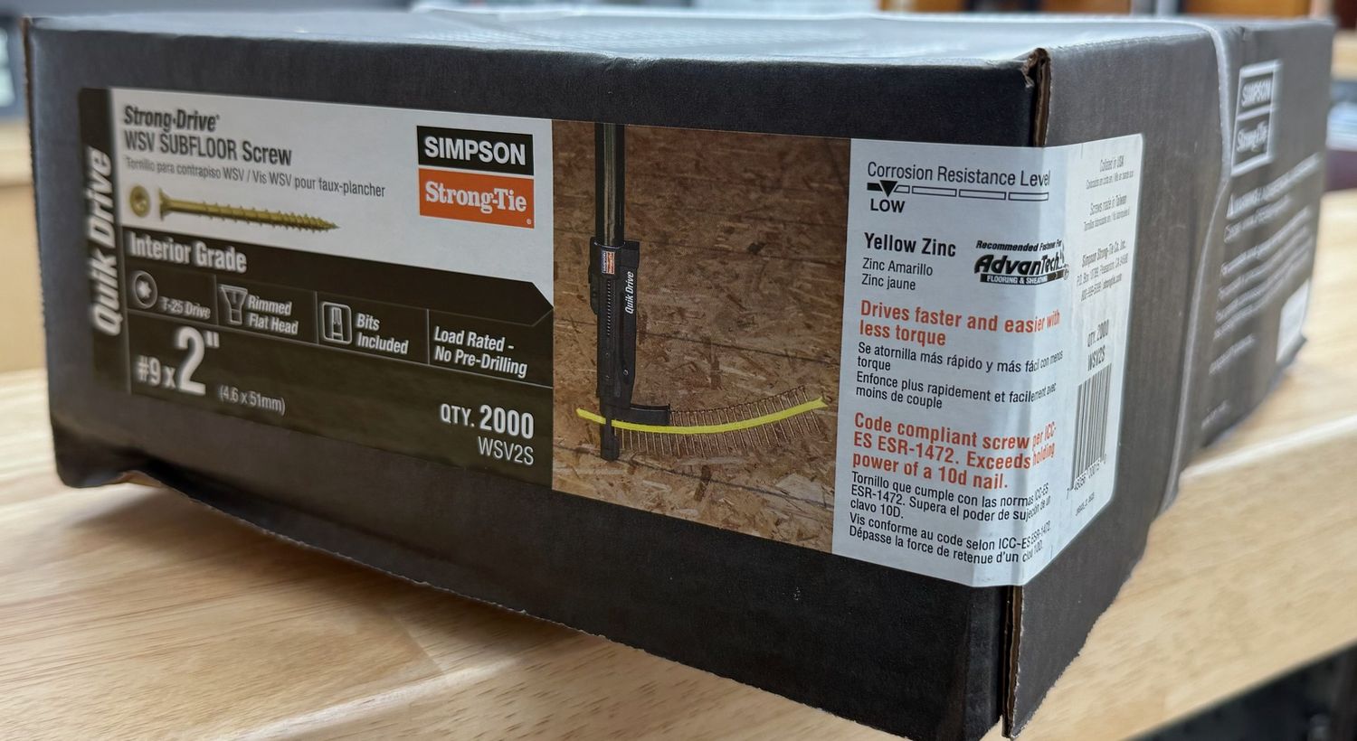 Simpson WSV Subfloor Screws #9x2 (WSV2S)