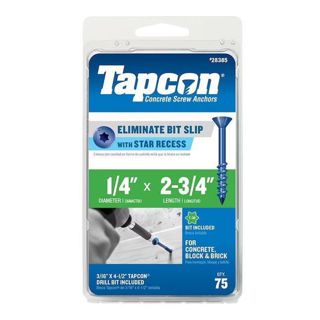 Tapcon 1/4x2-3/4  (75-pack)
