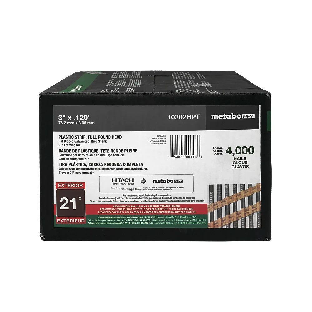 Metabo 3x.12 21D Ring Shank Galvanized Framing Nail