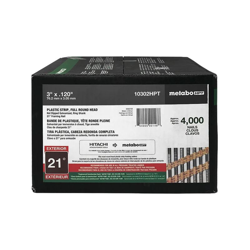 Metabo 3x.12 21D Ring Shank Galvanized Framing Nail