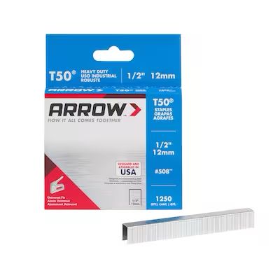 T50 Arrow 1/2-in Leg x 3/8-in staples 1250 -Per Box