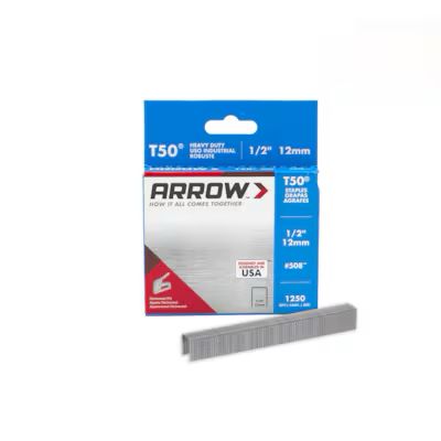 T50 Arrow 1/2-in Leg x 3/8-in staples 5000 -Per Box