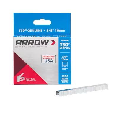 T50 Arrow 3/8-in Leg x 3/8-in staples 1250 -Per Box