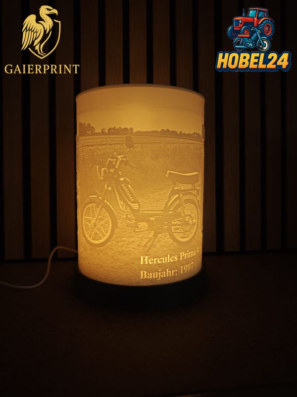 Personalisierte Zylinderlampe Größe L für deine Werkstatt ( Premium )