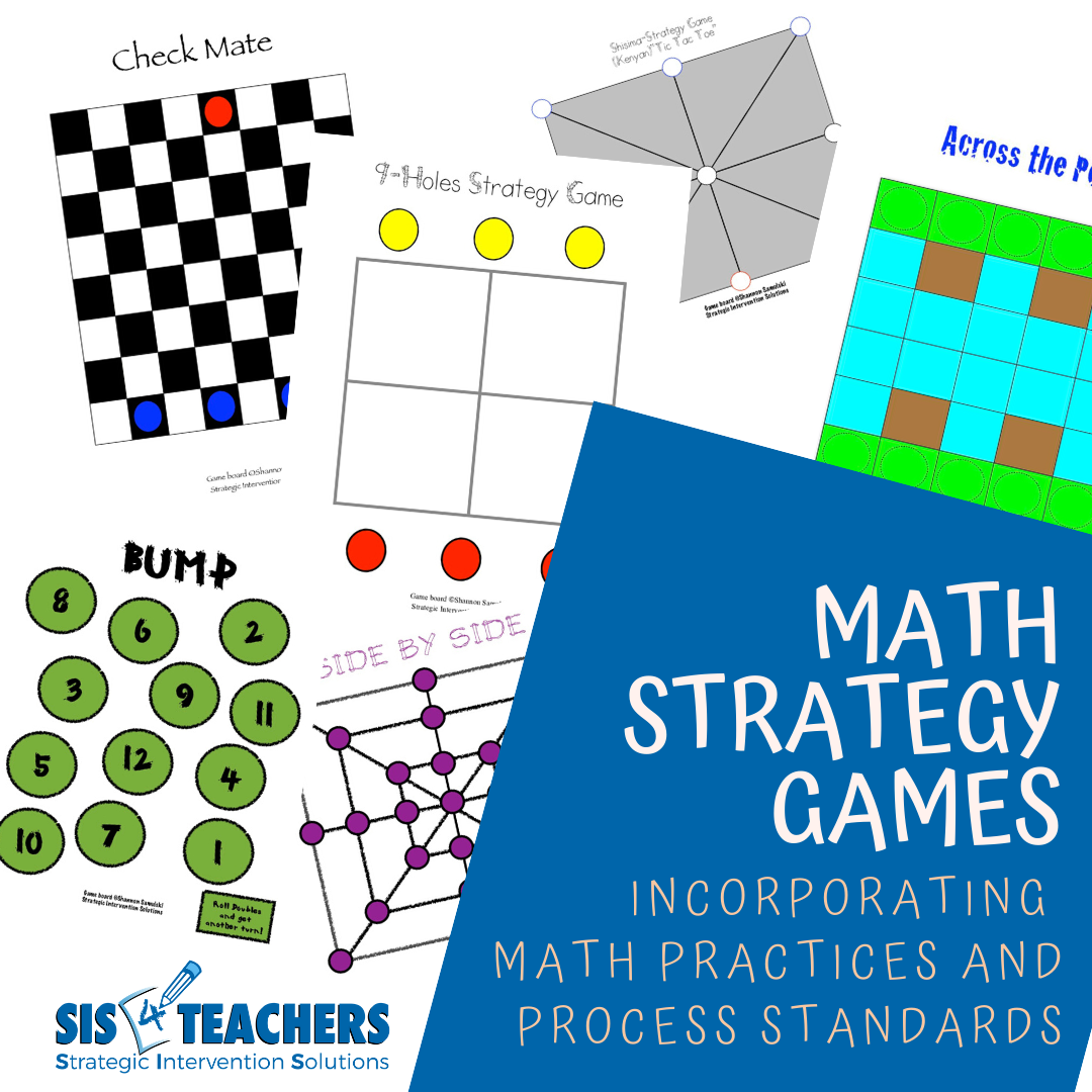 Math Strategy Games Incorporating Math Practices And Process Standards 