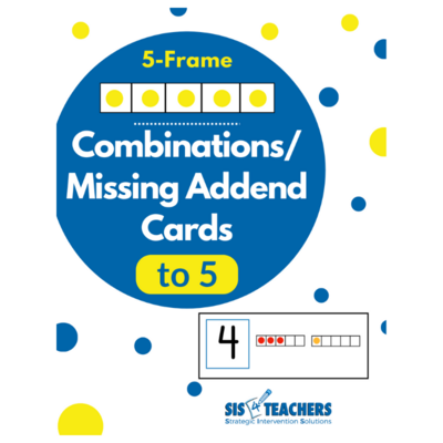 Combination/Missing Addend Cards: 5-Frame to 5