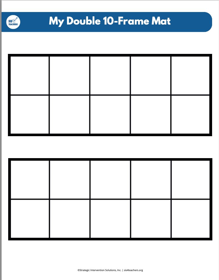 My Double 10-Frame Mat & 40 on the 10-Frame (set of 10)