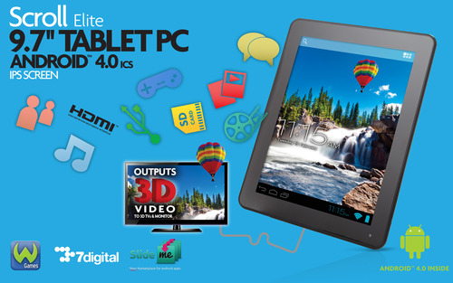 Storage Options 54486 Scroll Elite 9.7&quot; Android 4.0 ICS Tablet