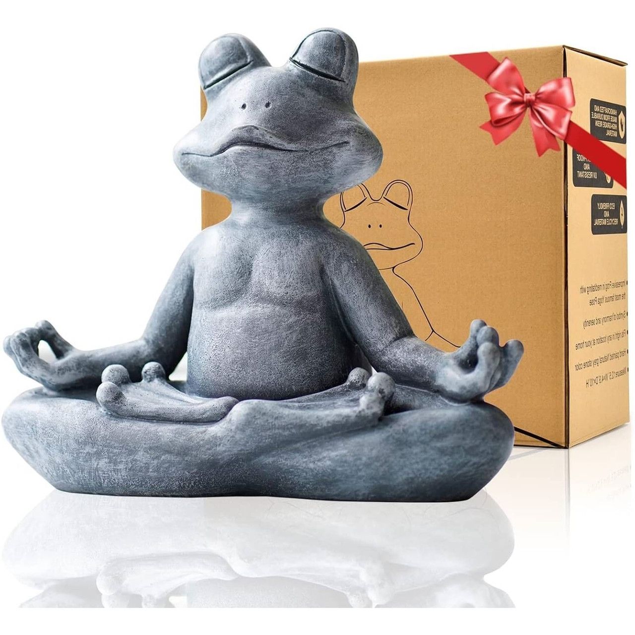 Zen Garden Meditating Yoga Frog Statue