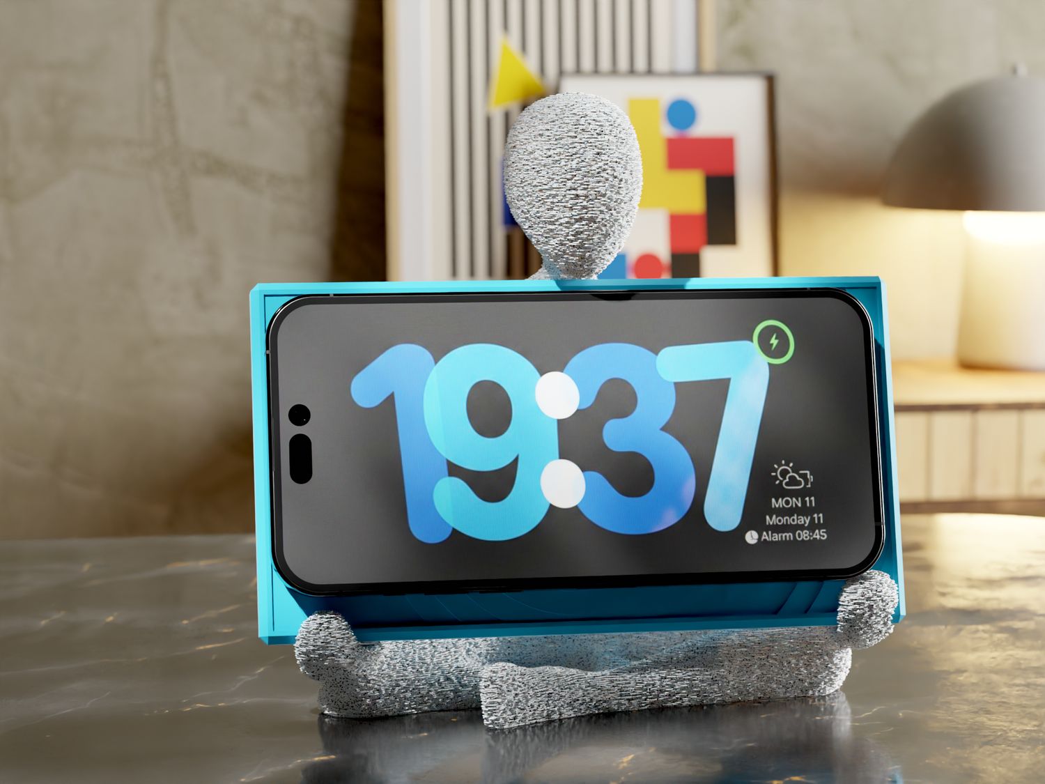 Siting smartphone holder figure