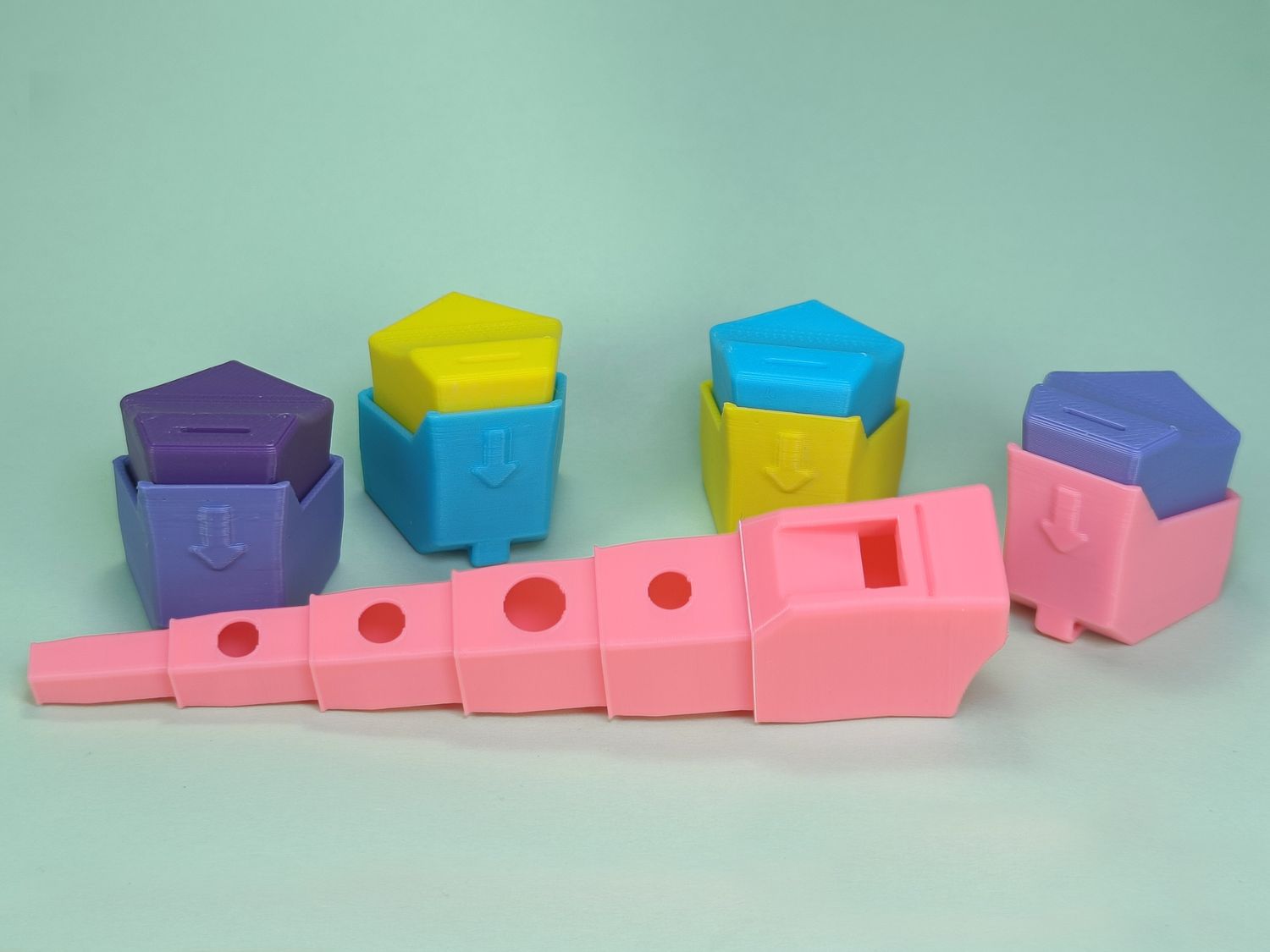 Yellow Five-note collapsible flute/whistle