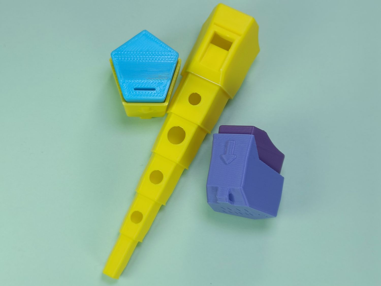 Yellow Five-note collapsible flute/whistle