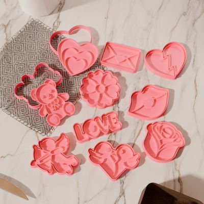 Valentine Cookies Cutters Pink