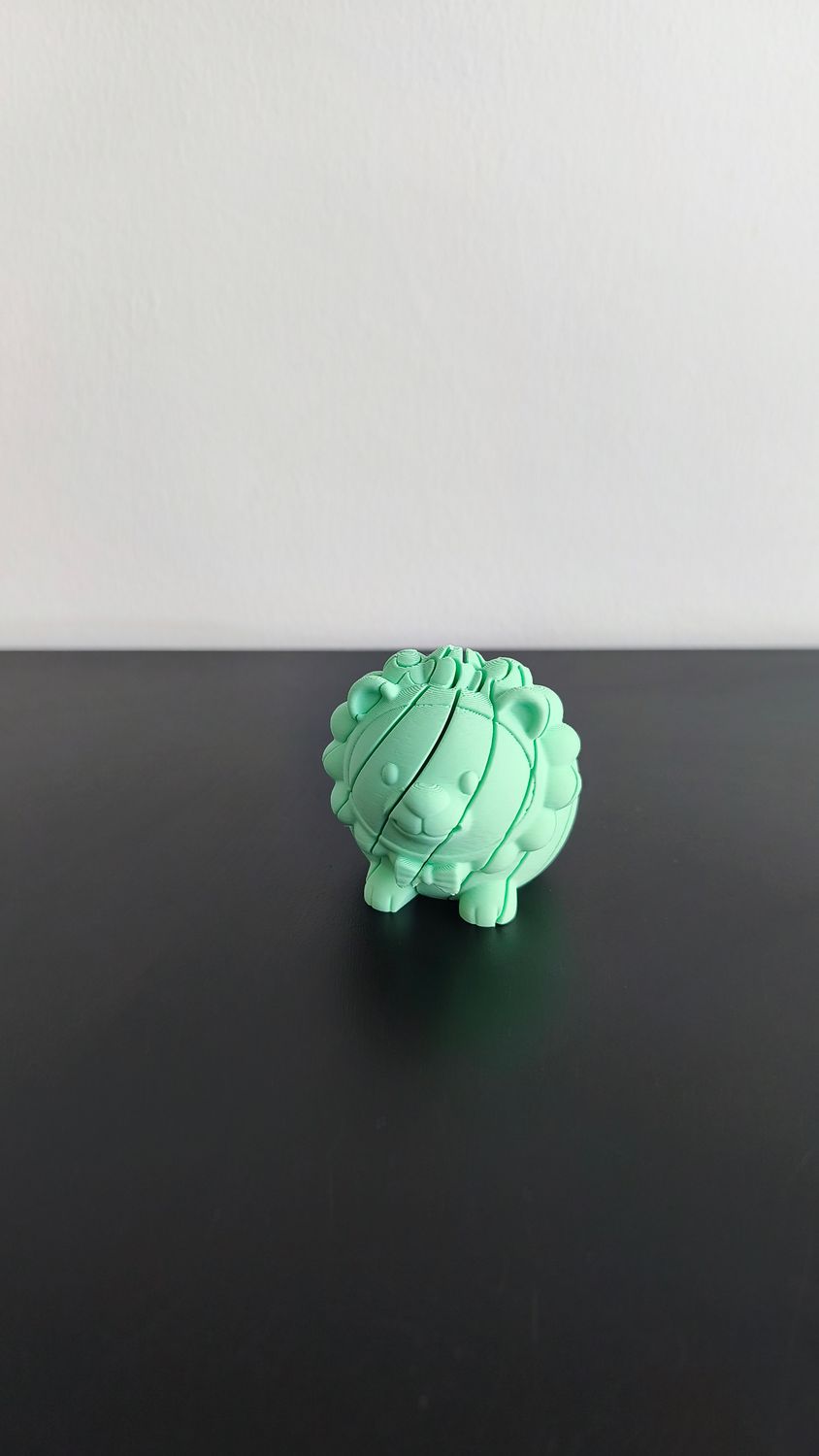 Lion Face Slime Fidget Green