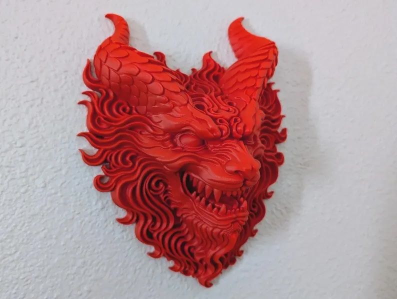 Fire Dragon Wall Mount Red