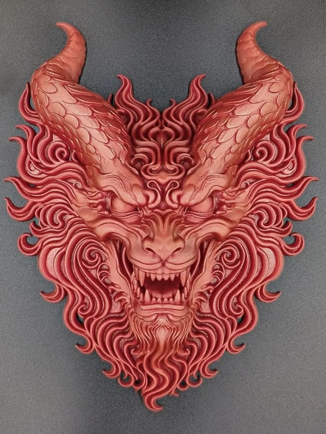Fire Dragon Wall Mount Red