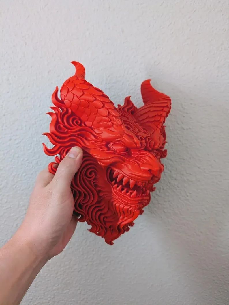 Fire Dragon Wall Mount Red