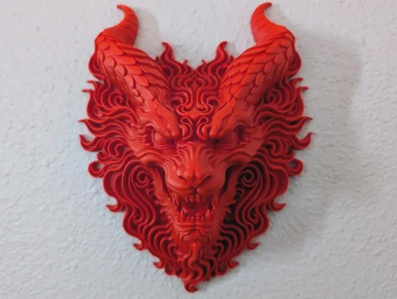 Fire Dragon Wall Mount Red