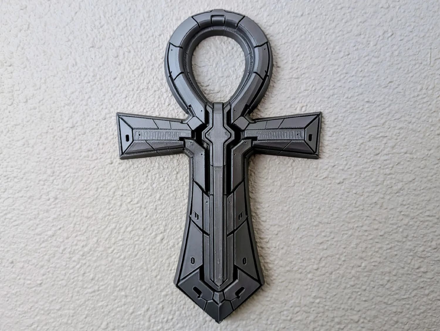 Axiom Ankh – Futuristic Wall Sculpture Black