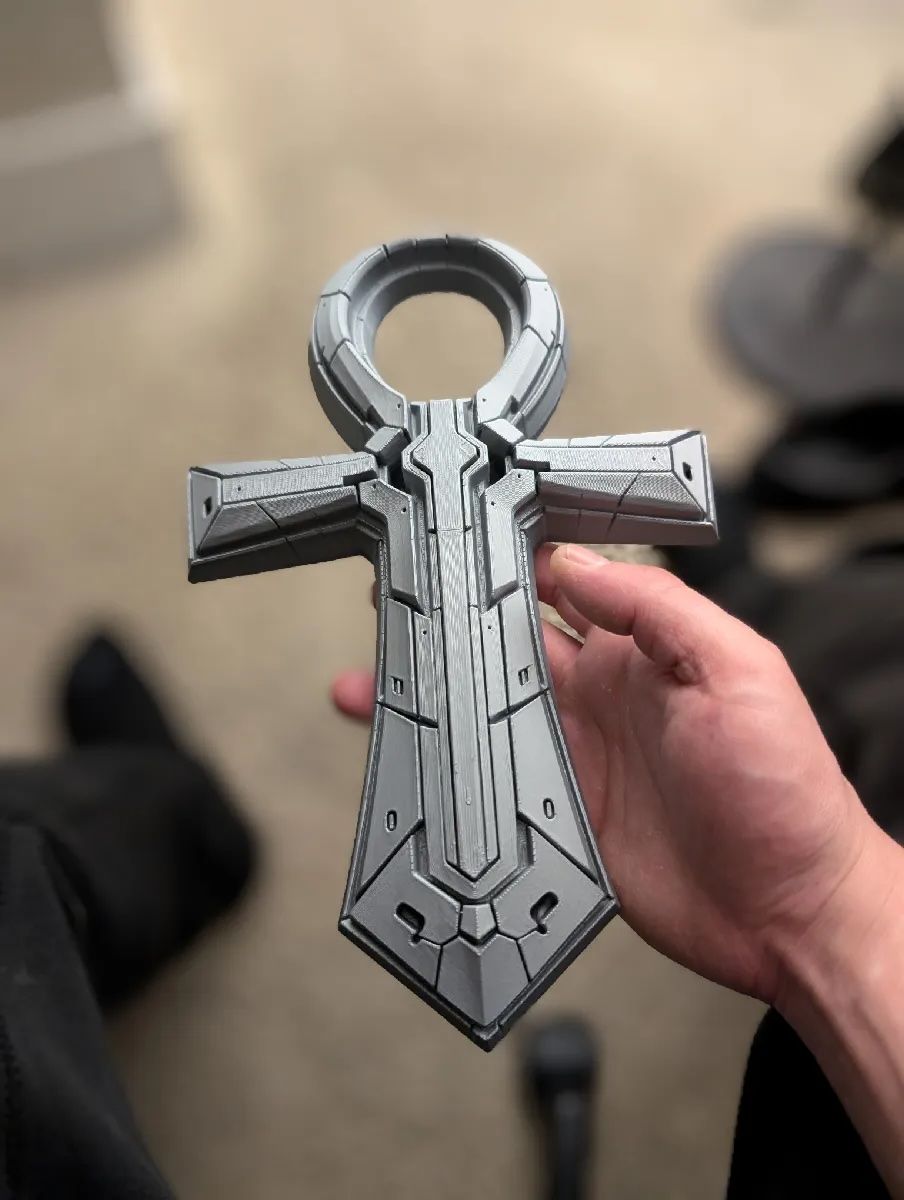 Axiom Ankh – Futuristic Wall Sculpture Black