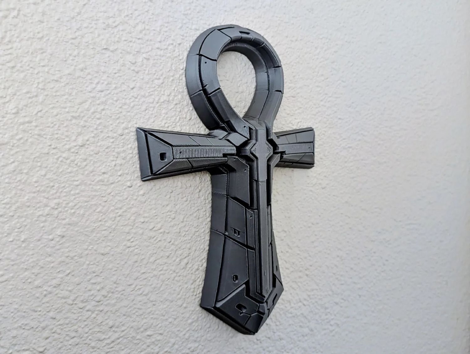 Axiom Ankh – Futuristic Wall Sculpture Black