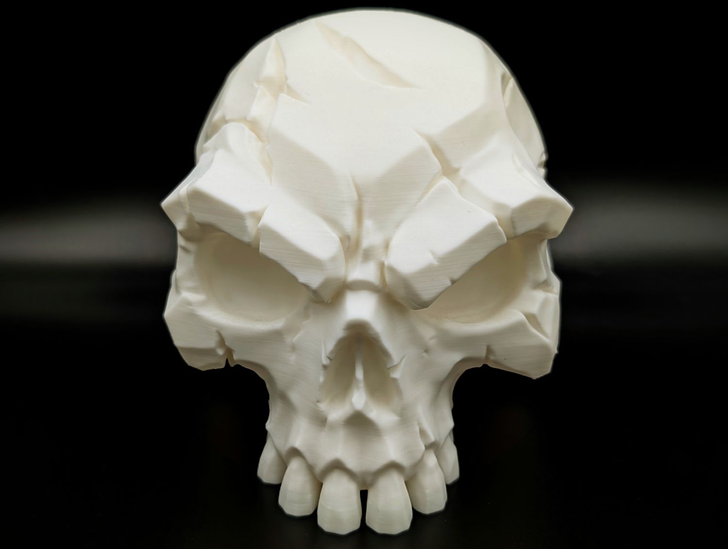 Battle-Scarred Skull – Dark Decor WHITE