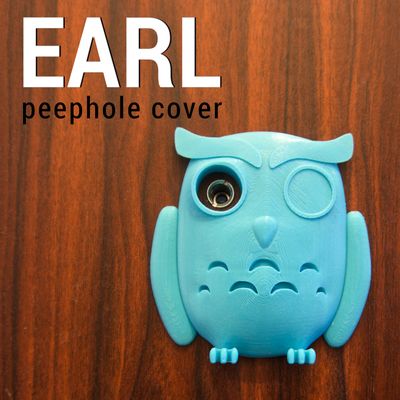 Owl Door Peephole Cover Blue