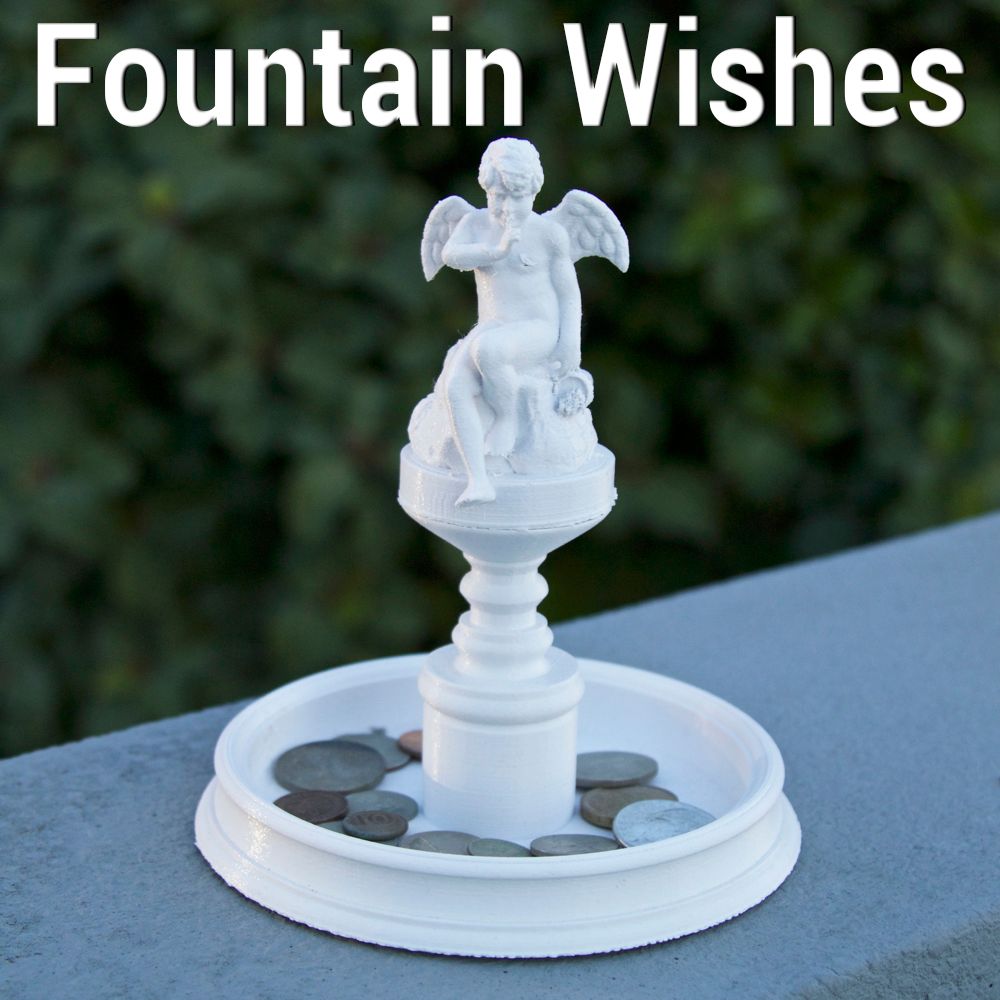 White FOUNTAIN WISHES – Coin Holder