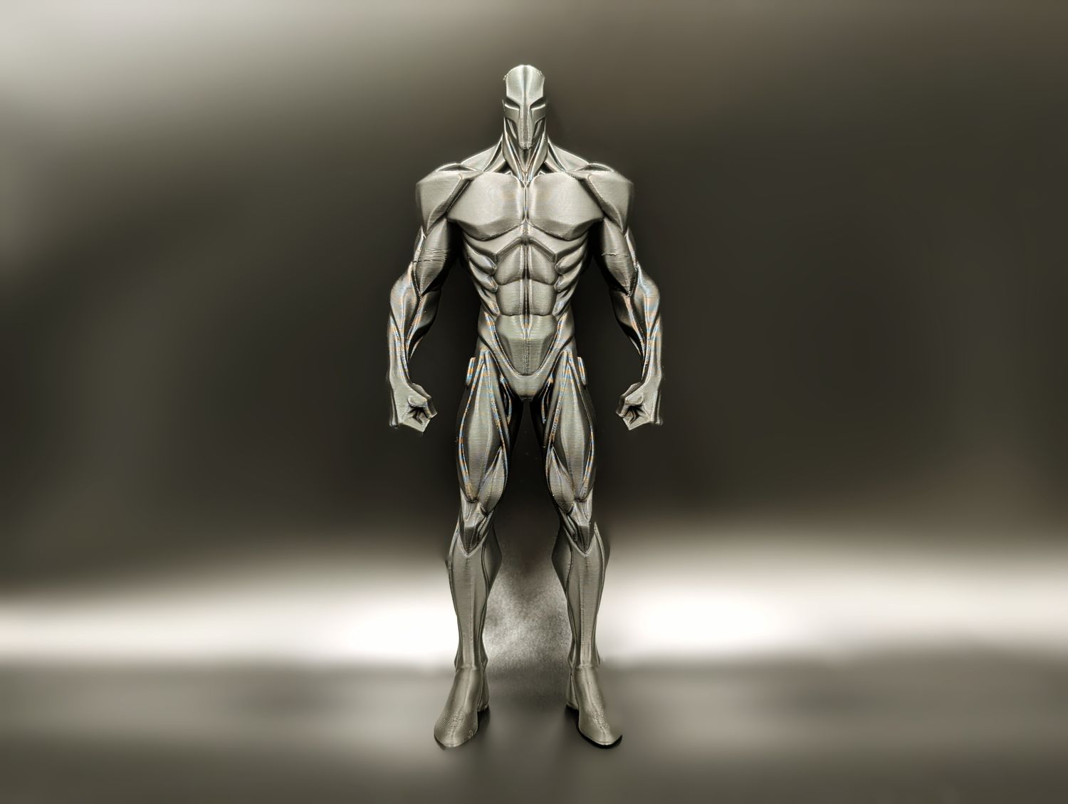Small Null Sentinel – Futuristic Anatomy Sculpture Gray