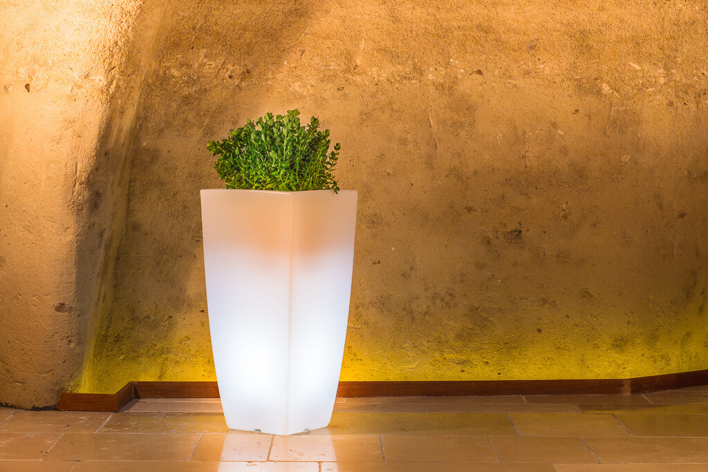 Vaso Quadrato Stilo luce luminoso 39x39 x h 90 cm