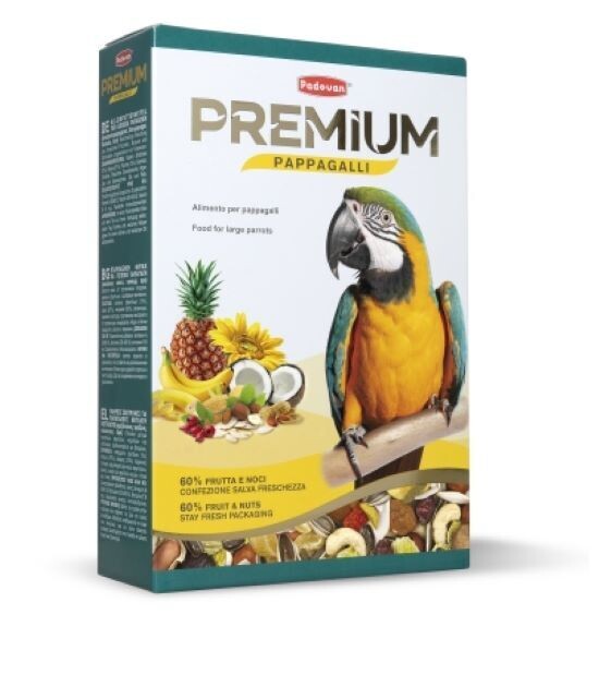 Mangime Padovan Premium pappagalli grossa taglia 12 confezioni da 500 gr (6 kg)