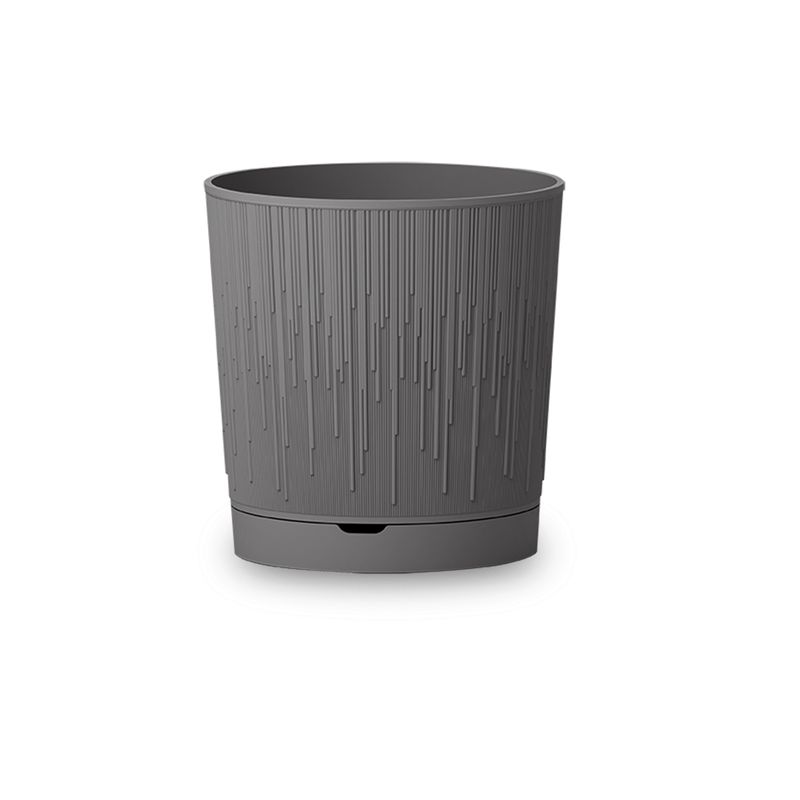 Vaso Portavaso Bamboo con sottovaso Ø 13,5xh14/Ø 15,5xh16,5 in plastica