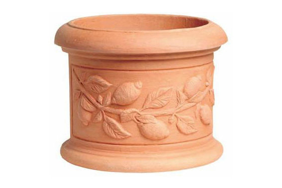 Cilindro Idro Decoro Limoni Ø 40 x h 33 cm in resina