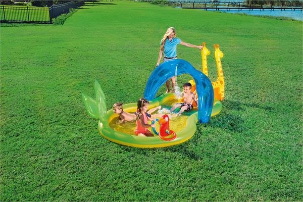 Playground piscina gonfiabile Zoo 338x160x h 129 cm con giochi