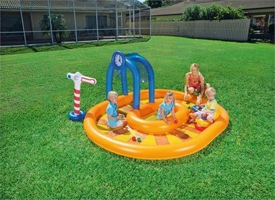Playground piscina gonfiabile Trenino 285x167x h 119 cm con giochi