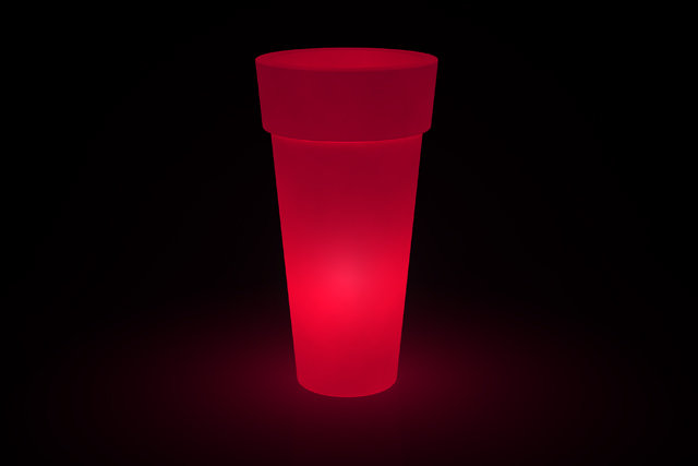 Vaso Tondo bordato Arno luminoso in resina H 43/70/92/105/130/160 cm