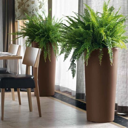 Vaso Tondo Clou moderno 30xh65 cm Con Vaso Interno estraibile in plastica