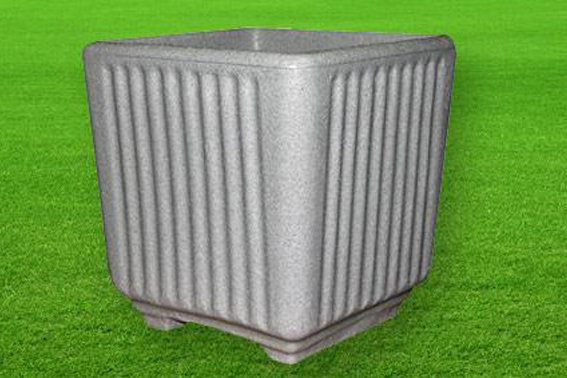 Quadrato Caspio color pietra cemento da 38x38xh38/ 50x50xh45 cm in resina