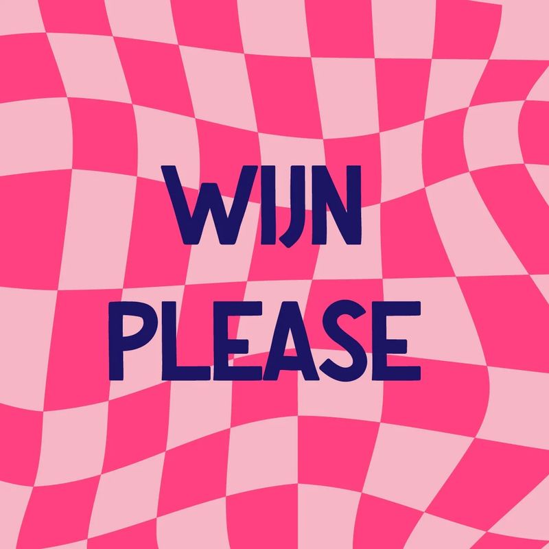 Tegeltje met tekst Wijn please, humoristisch design, wit met zwarte of gekleurde letters, formaat 10x10 cm.
