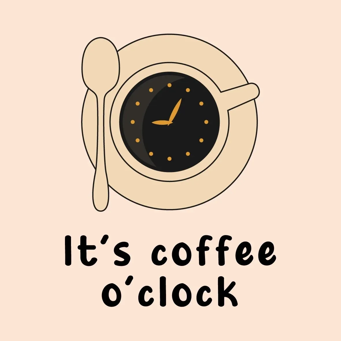 Tegeltje Coffee o’clock | Leuk Cadeau voor Koffieliefhebbers