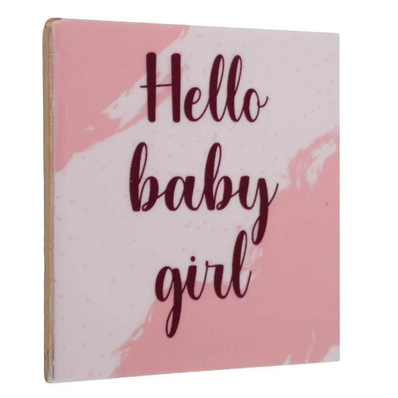 Tegeltje Hello Baby Girl | Lief Kraamcadeau voor Meisje