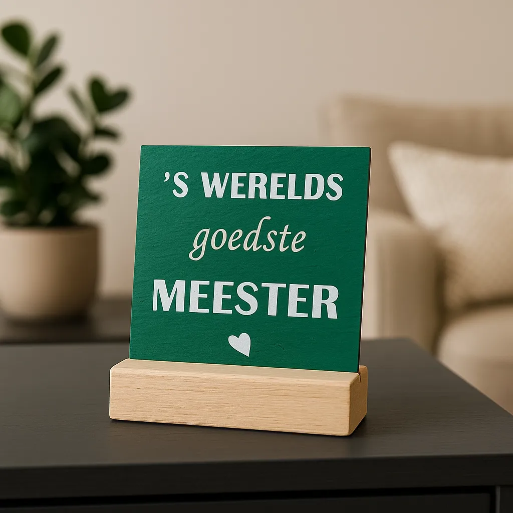 Tegeltje Werelds goedste Meester | Cadeau van Leisteen voor Meester