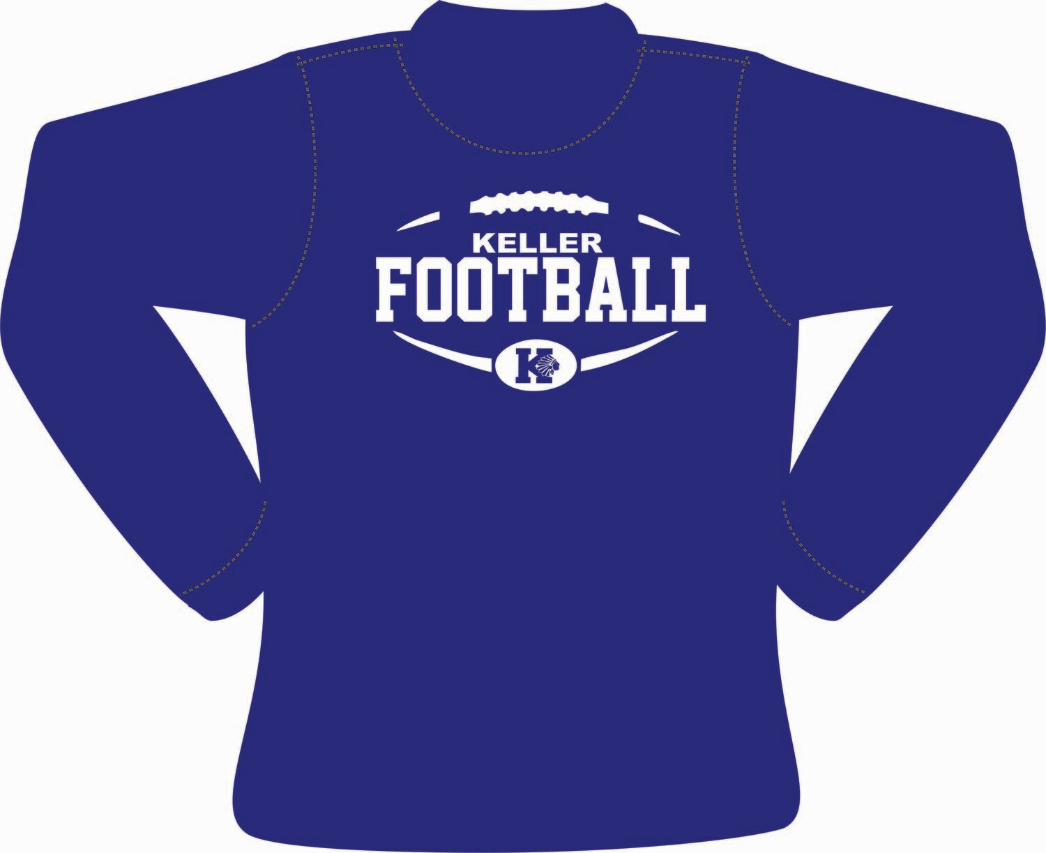 KMS Football Long Sleeve Moisture Wicking Tee (Royal)
