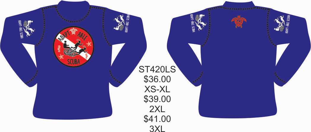 Adapt-Able Scuba ST420LS (RASH GUARD)
 Sport-Tek ® Posi-UV ™ Pro Tee (Royal)