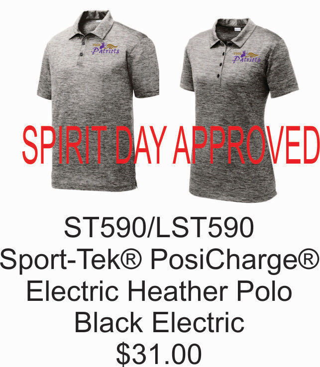 FBCS (SPIRIT DAY APPROVED) Sport-Tek® PosiCharge® Electric Heather Polo (Black Electric) ST590/LST590
