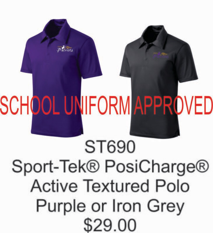FBCS (SCHOOL APPROVED) Sport-Tek® Unisex PosiCharge® Active Textured Polo (PURPLE OR IRON GREY)