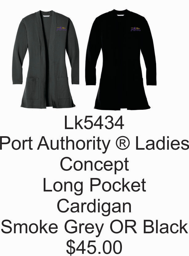 FBCS Port Authority ® Ladies Concept Long Pocket Cardigan LK5434 (Smoke Grey or Black)